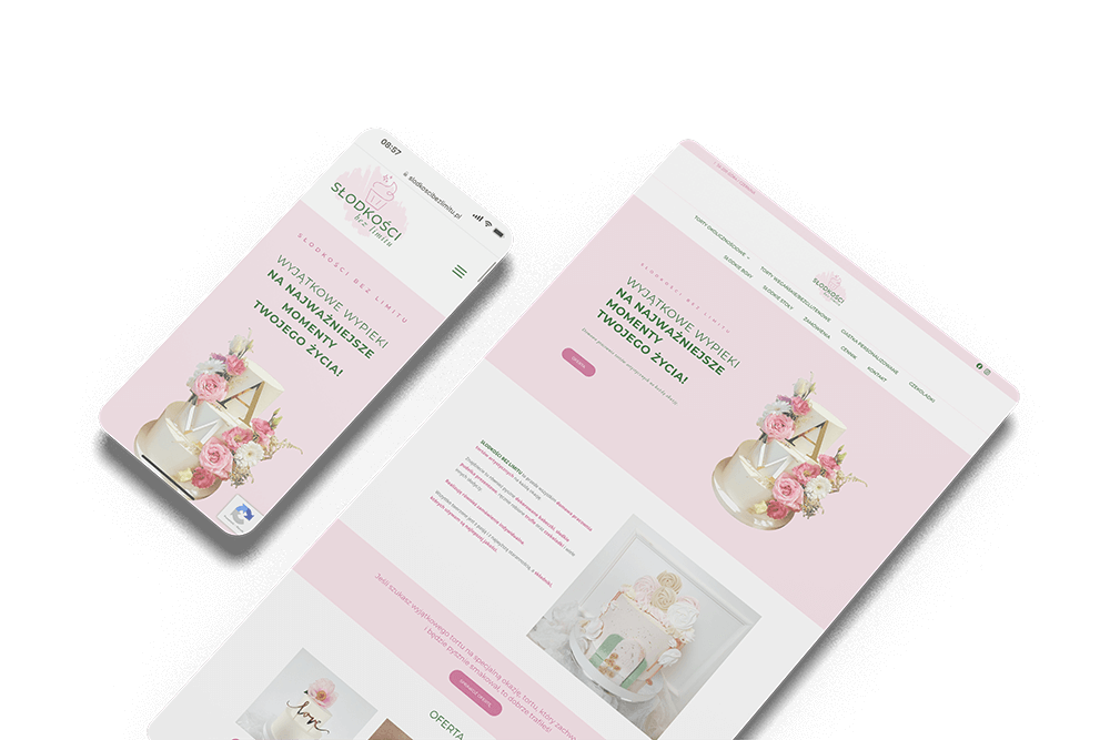 Website Mockup slodkosci